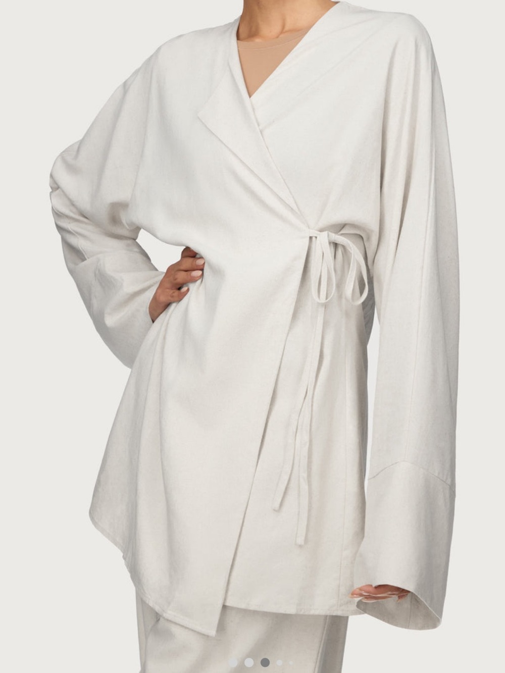 Veiled Collection Maya Linen Matching Set Top & Pants - Off White - Picture 2 of 6